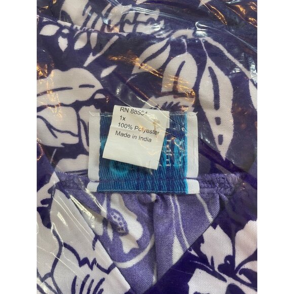 NWT Sawyer creek floral Border print Lounger Purple Size 1X - Picture 5 of 5